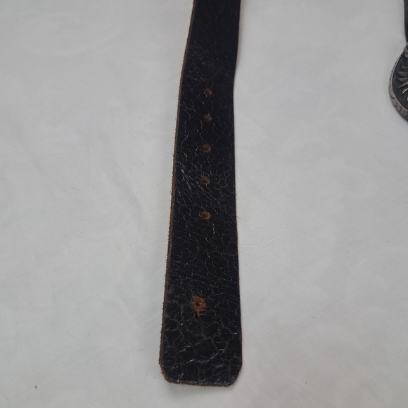 Eagle Belt Buckle Made in Italy with Leather Brown Belt 36in Vintage - Picture 8 of 13